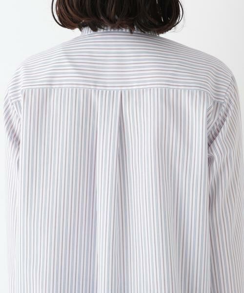 human woman / ヒューマンウーマン シャツ・ブラウス | ◆先染めストライプスタンドフリルブラウス | 詳細9