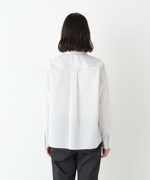 human woman / ヒューマンウーマン シャツ・ブラウス | ◆先染めストライプスタンドフリルブラウス | 詳細16