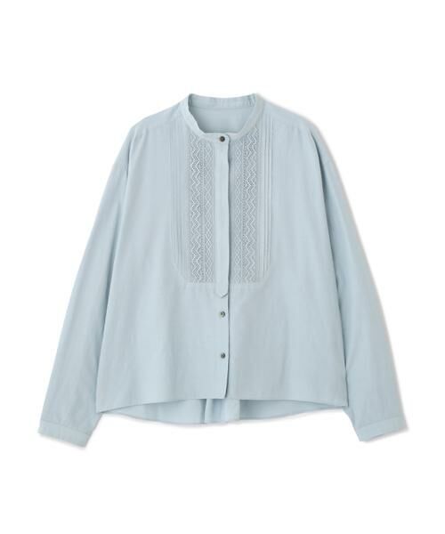 human woman / ヒューマンウーマン シャツ・ブラウス | レースドッキングハンドカラーブラウス | 詳細1