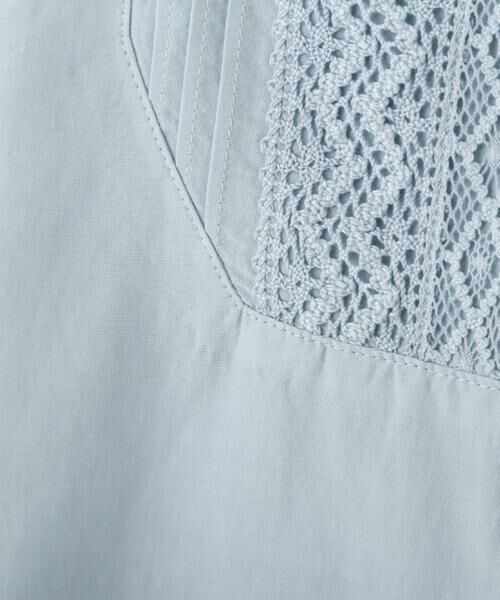 human woman / ヒューマンウーマン シャツ・ブラウス | レースドッキングハンドカラーブラウス | 詳細5