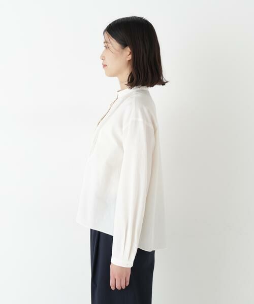 human woman / ヒューマンウーマン シャツ・ブラウス | レースドッキングハンドカラーブラウス | 詳細10