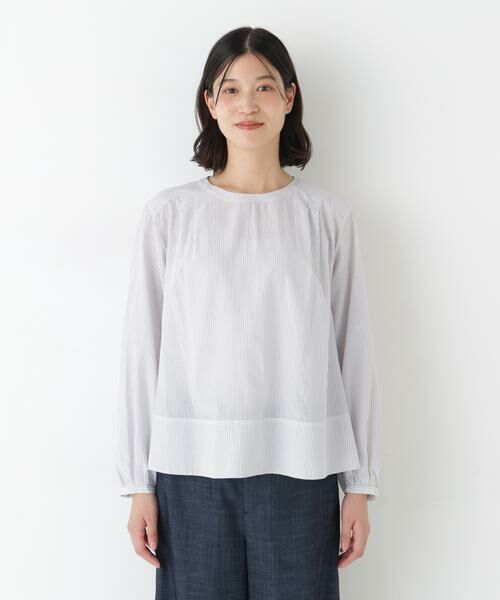 human woman / ヒューマンウーマン シャツ・ブラウス | ◆ストライプボリュームＢＬ | 詳細3