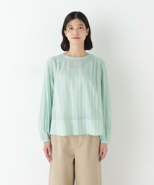 human woman / ヒューマンウーマン シャツ・ブラウス | ◆ストライプボリュームＢＬ | 詳細9