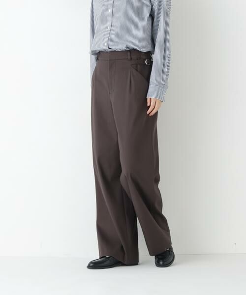 human woman / ヒューマンウーマン パンツ | ◆OGダブルクロスセミワイドパンツ(チャコール1)