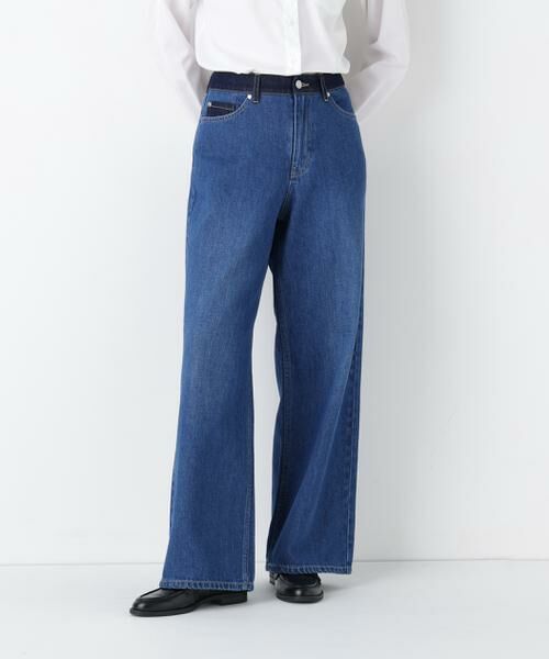 human woman / ヒューマンウーマン パンツ | ◆ソフトデニムセミワイドパンツ(ブルー)