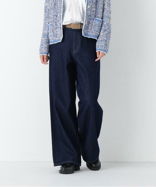human woman / ヒューマンウーマン パンツ | ◆ソフトデニムセミワイドパンツ(ネイビー)