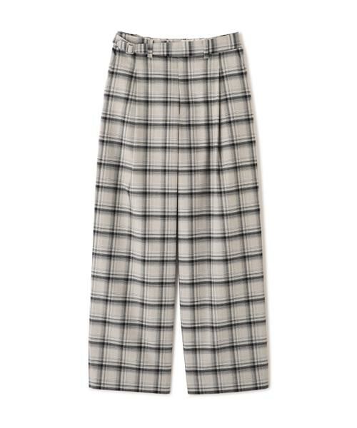 human woman / ヒューマンウーマン パンツ | ◆ＴＲチェックタックワイドテーパードパンツ | 詳細9