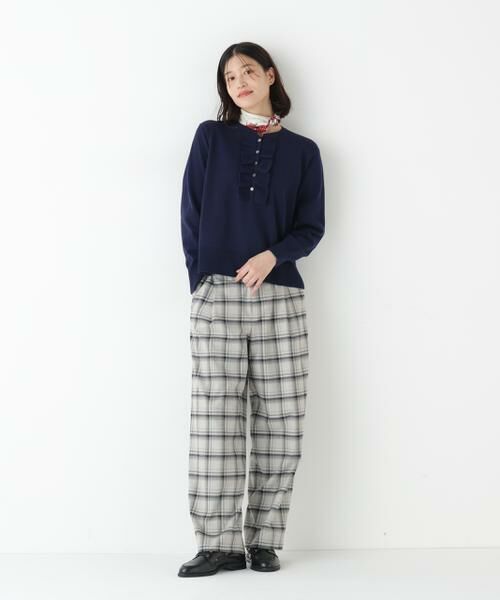 human woman / ヒューマンウーマン パンツ | ◆ＴＲチェックタックワイドテーパードパンツ | 詳細11