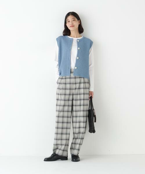 human woman / ヒューマンウーマン パンツ | ◆ＴＲチェックタックワイドテーパードパンツ | 詳細13