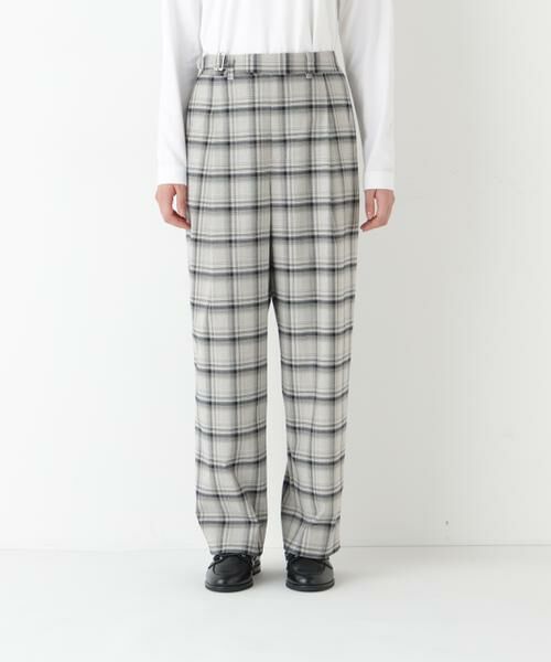 human woman / ヒューマンウーマン パンツ | ◆ＴＲチェックタックワイドテーパードパンツ | 詳細14