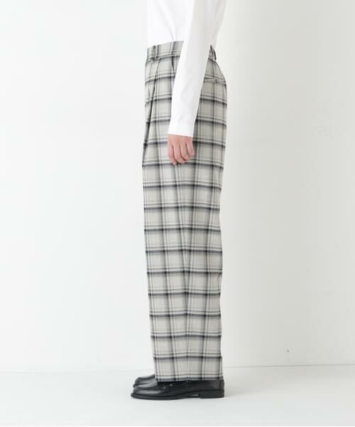 human woman / ヒューマンウーマン パンツ | ◆ＴＲチェックタックワイドテーパードパンツ | 詳細15