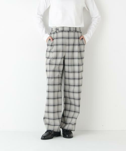 human woman / ヒューマンウーマン パンツ | ◆ＴＲチェックタックワイドテーパードパンツ（チェック3）