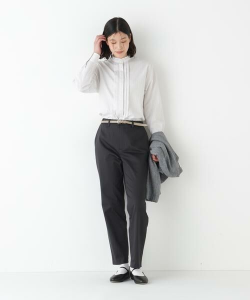 human woman / ヒューマンウーマン パンツ | ◆サテンストレッチ細身ストレートパンツ | 詳細2