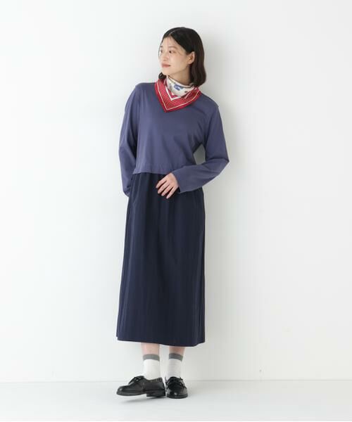 human woman / ヒューマンウーマン ワンピース | ◆ドッキングモックネックプルオーバーワンピース | 詳細2