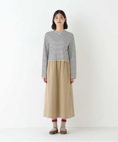 human woman / ヒューマンウーマン ワンピース | ◆ドッキングモックネックプルオーバーワンピース | 詳細11