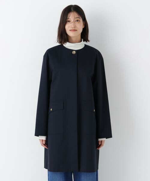 human woman / ヒューマンウーマン アウター | ◆ライナー付きフラップノーカラーコート | 詳細3