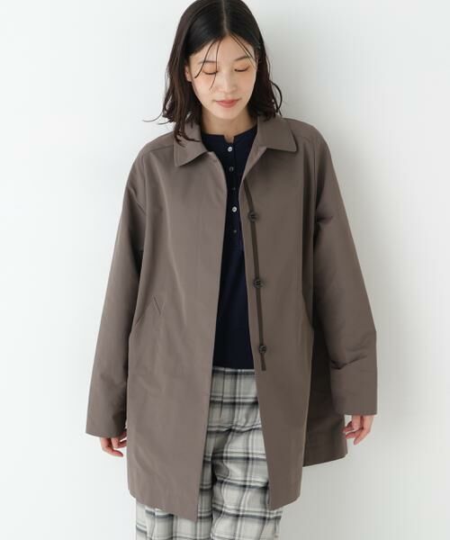 human woman / ヒューマンウーマン アウター | ◆弱撥水タフタステンカラーコート（チャコール1）