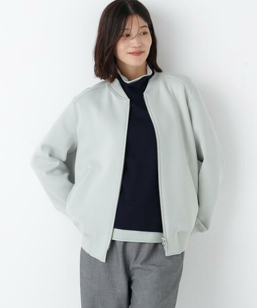 human woman / ヒューマンウーマン ブルゾン | ◆ダンボールボンバーブルゾン(ライトグリーン)