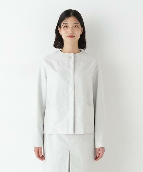 human woman / ヒューマンウーマン ブルゾン | ◆ライトモールスキンノーカラージャケット | 詳細14