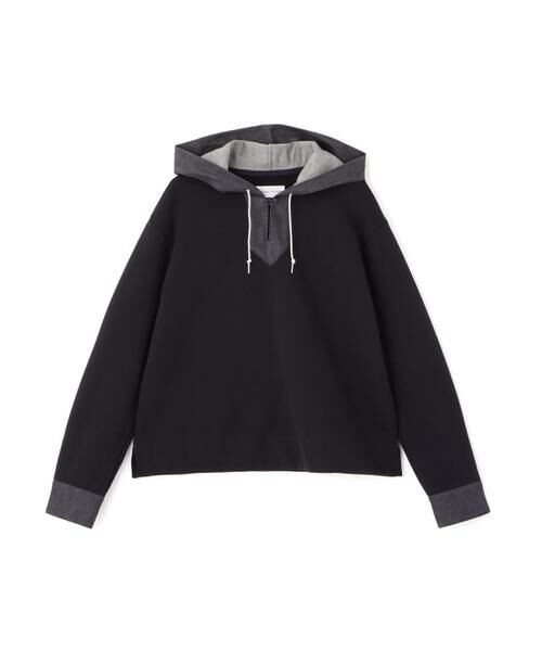 human woman / ヒューマンウーマン カットソー | ◆デニムドッキングフーディープルオーバー | 詳細1