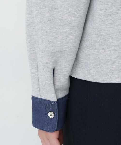 human woman / ヒューマンウーマン カットソー | ◆デニムドッキングフーディープルオーバー | 詳細15