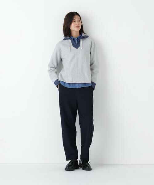 human woman / ヒューマンウーマン カットソー | ◆デニムドッキングフーディープルオーバー | 詳細9