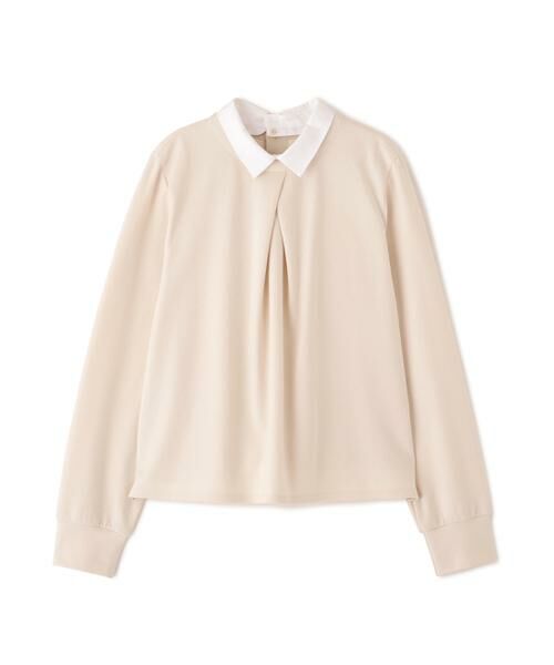 human woman / ヒューマンウーマン カットソー | ◆シャツカラードッキングプルオーバー | 詳細1