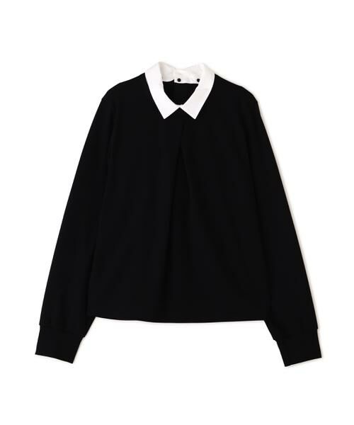 human woman / ヒューマンウーマン カットソー | ◆シャツカラードッキングプルオーバー | 詳細7