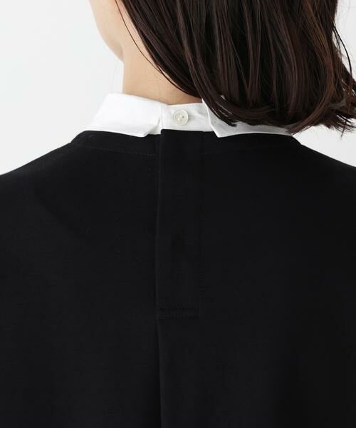 human woman / ヒューマンウーマン カットソー | ◆シャツカラードッキングプルオーバー | 詳細16
