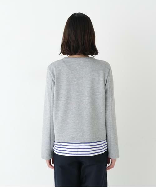 human woman / ヒューマンウーマン カットソー | ◆ボーダー重ね着風ＰＯ | 詳細6