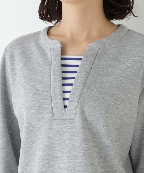 human woman / ヒューマンウーマン カットソー | ◆ボーダー重ね着風ＰＯ | 詳細7