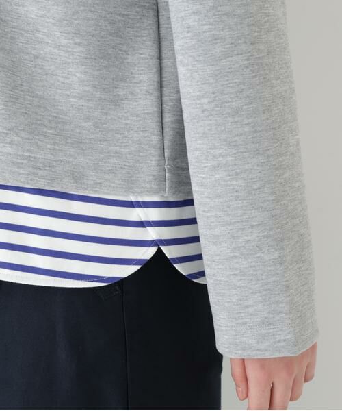 human woman / ヒューマンウーマン カットソー | ◆ボーダー重ね着風ＰＯ | 詳細9