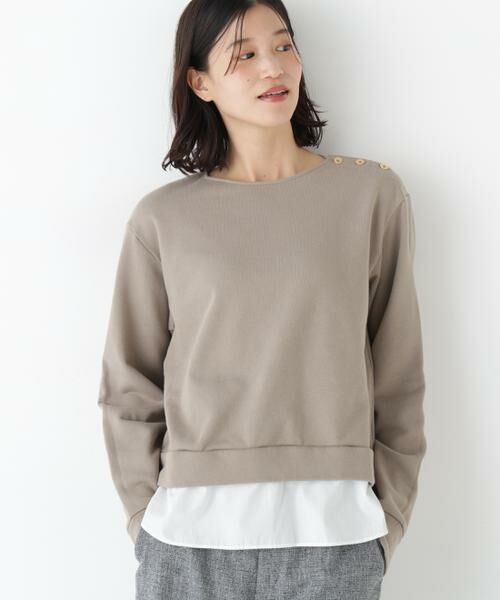 human woman / ヒューマンウーマン カットソー | ◆シャツテールドッキングプルオーバー | 詳細2