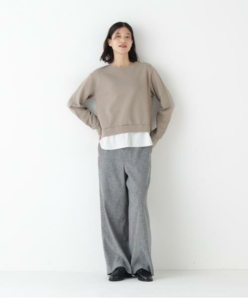 human woman / ヒューマンウーマン カットソー | ◆シャツテールドッキングプルオーバー | 詳細3