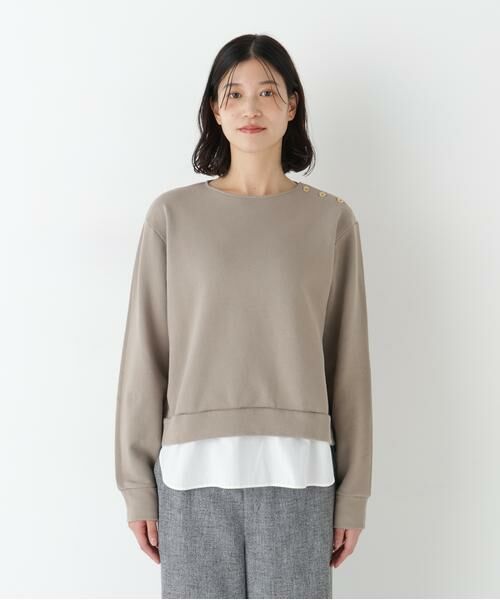 human woman / ヒューマンウーマン カットソー | ◆シャツテールドッキングプルオーバー | 詳細4