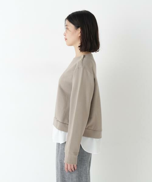 human woman / ヒューマンウーマン カットソー | ◆シャツテールドッキングプルオーバー | 詳細5