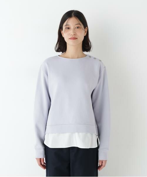 human woman / ヒューマンウーマン カットソー | ◆シャツテールドッキングプルオーバー | 詳細14