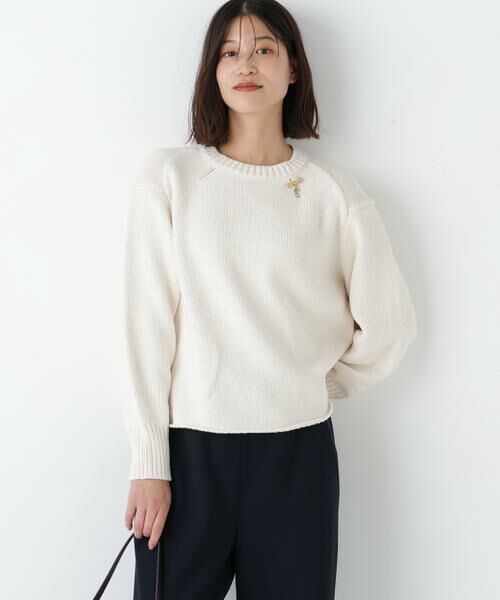 human woman / ヒューマンウーマン ニット・セーター | ◆コットンミックスローゲージニットプルオーバー | 詳細2