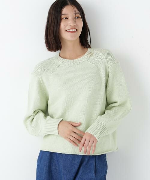 human woman / ヒューマンウーマン ニット・セーター | ◆コットンミックスローゲージニットプルオーバー | 詳細8