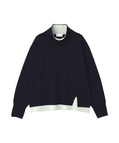 human woman / ヒューマンウーマン ニット・セーター | ◆ウールＭＩＸハイゲージバイカラータートルＰ／Ｏ | 詳細1