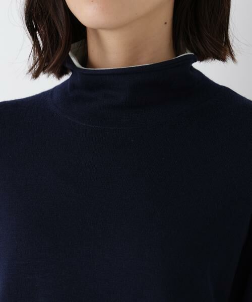 human woman / ヒューマンウーマン ニット・セーター | ◆ウールＭＩＸハイゲージバイカラータートルＰ／Ｏ | 詳細6