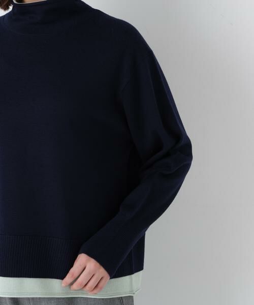 human woman / ヒューマンウーマン ニット・セーター | ◆ウールＭＩＸハイゲージバイカラータートルＰ／Ｏ | 詳細7