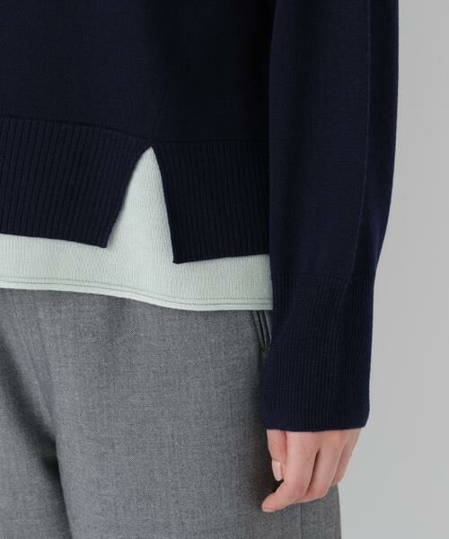 human woman / ヒューマンウーマン ニット・セーター | ◆ウールＭＩＸハイゲージバイカラータートルＰ／Ｏ | 詳細8