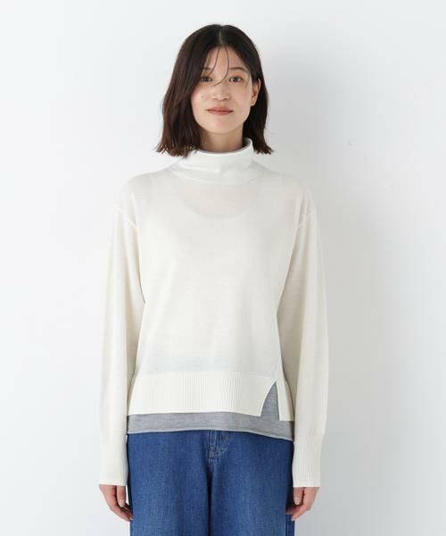 human woman / ヒューマンウーマン ニット・セーター | ◆ウールＭＩＸハイゲージバイカラータートルＰ／Ｏ | 詳細12