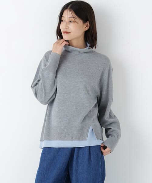 human woman / ヒューマンウーマン ニット・セーター | ◆ウールＭＩＸハイゲージバイカラータートルＰ／Ｏ | 詳細16