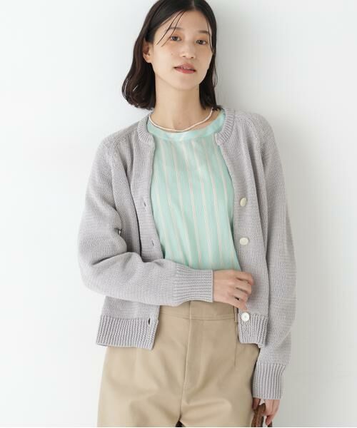 human woman / ヒューマンウーマン ニット・セーター | ◆ギマコットンキーネックカーディガン | 詳細17