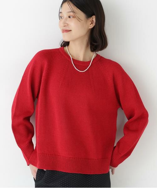 human woman / ヒューマンウーマン ニット・セーター | ◆ギマコットン求心Ｐ／Ｏ（レッド）