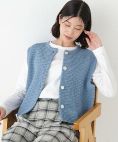 human woman / ヒューマンウーマン ニット・セーター | ◆ギマコットン地柄ベスト