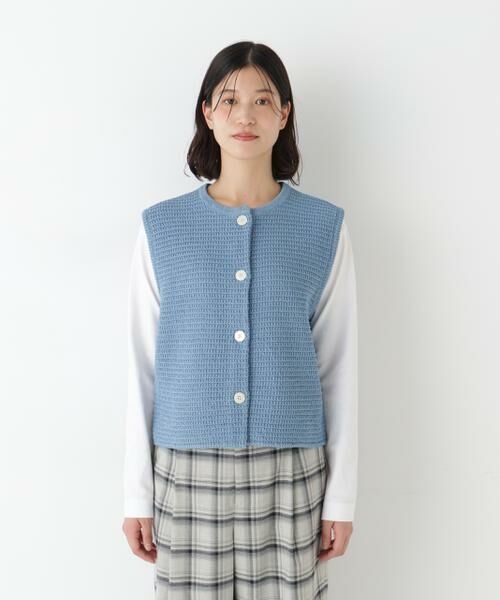 human woman / ヒューマンウーマン ニット・セーター | ◆ギマコットン地柄ベスト | 詳細4