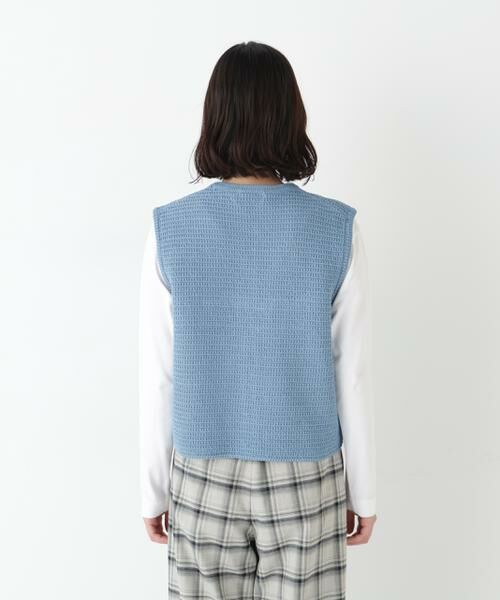 human woman / ヒューマンウーマン ニット・セーター | ◆ギマコットン地柄ベスト | 詳細5